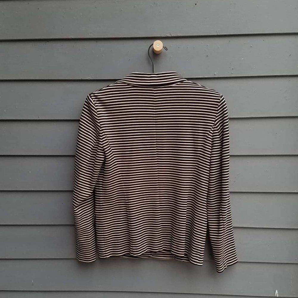 Talbots Tan & Black Striped Knit Jacket - Medium - Picture 3 of 6